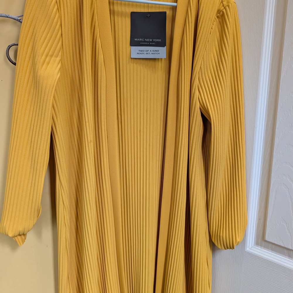 Marc New York Mustard Ribbed Cardigan - Picture 2 of 5